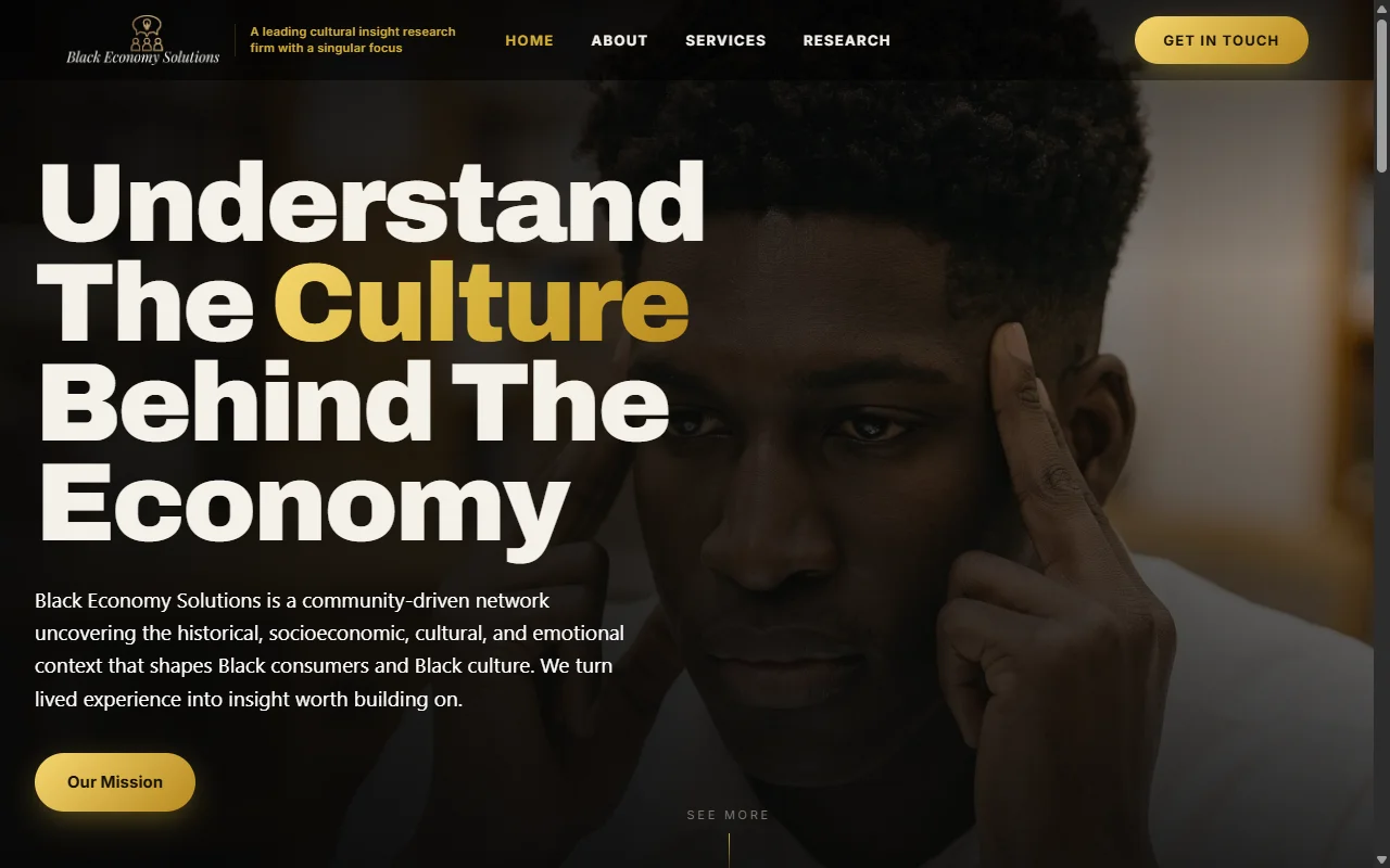 Black Economy Solutions website built by Mecha Data