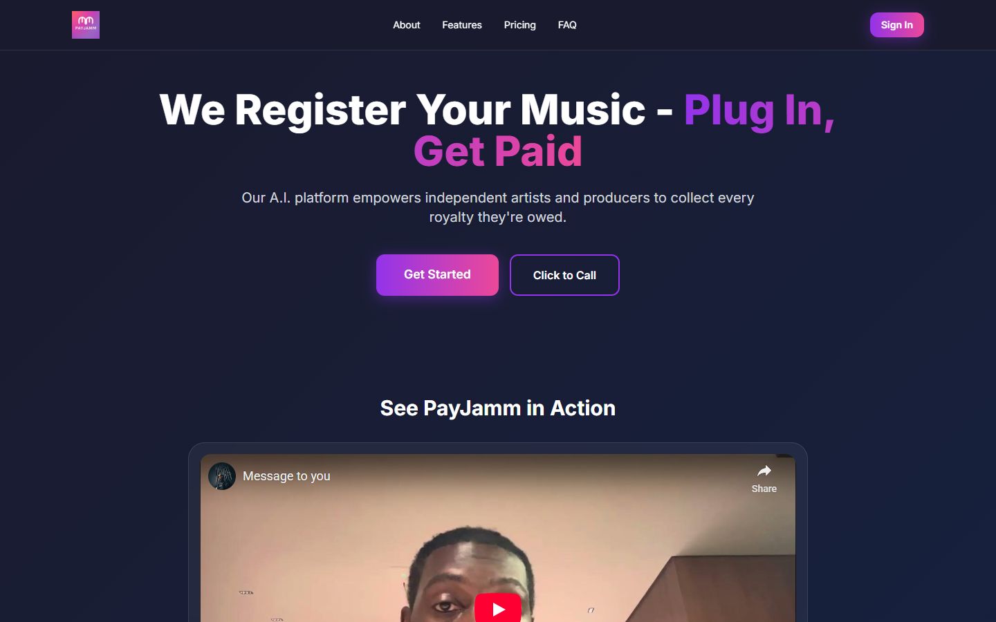 PayJamm website preview